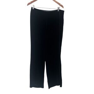 The Limited Cassidy Velvet Wide Leg Mid Rise Pants Black Size 10